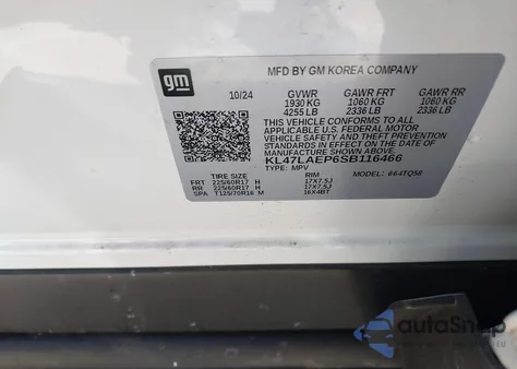 2025 Buick Envista Preferred Fwd from USA, damaged, VIN KL47LAEP6SB116466